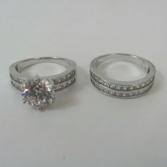 Bella Luce 9.25ctw Rhodium Over .925 Sterling Silver Ring With Band Size 8 EUC - Picture 7 of 9